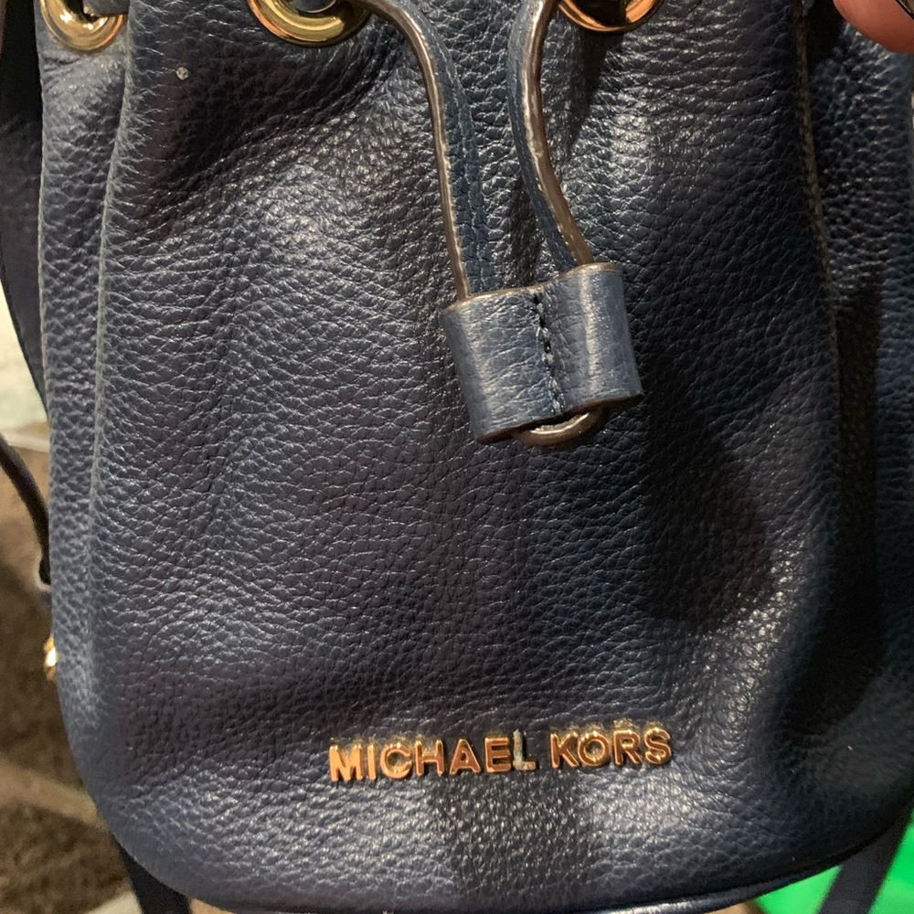 Navy Blue Michael Kors Mini drawstring bag